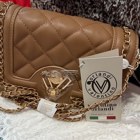 Valentino Orlandi Brown Quilted Crossbody Bag - Picture 2 of 5